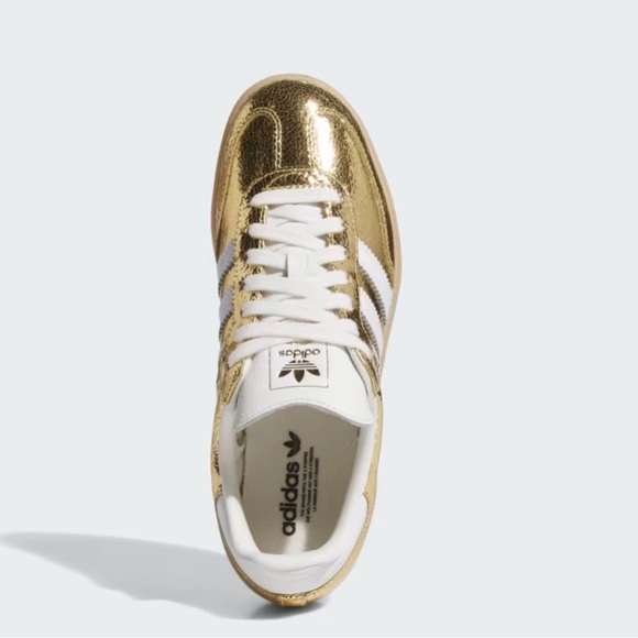 Adidas Samba Metallic Gold & White Women's Sneakers SIZE 7 - Picture 2 of 4